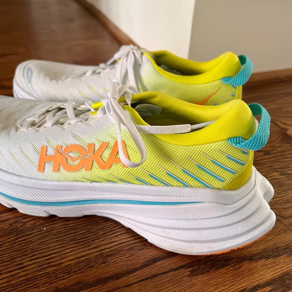 Hoka Bondi 8 Mens Running Shoes White Evening Primrose Citrus 1123202-WCEP